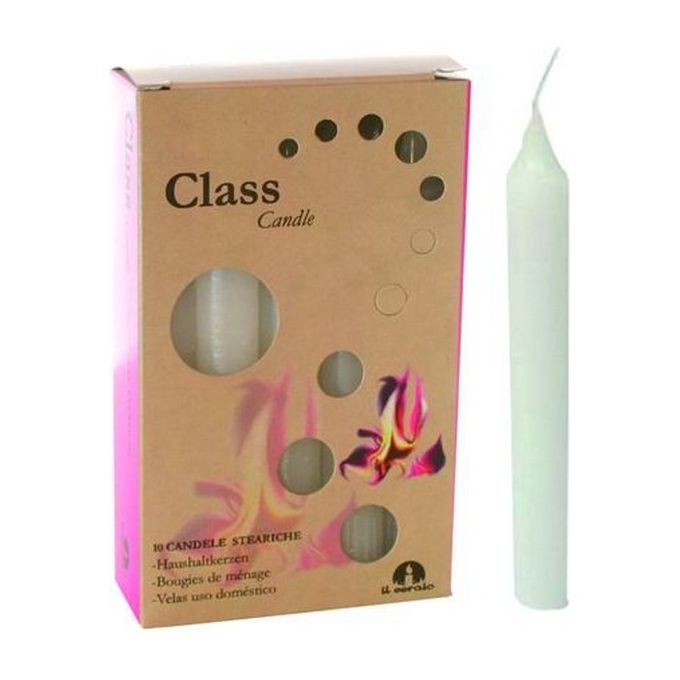 Candele Cera Steariche Bianco Astuccio 10 Pz 1,5x15H cm