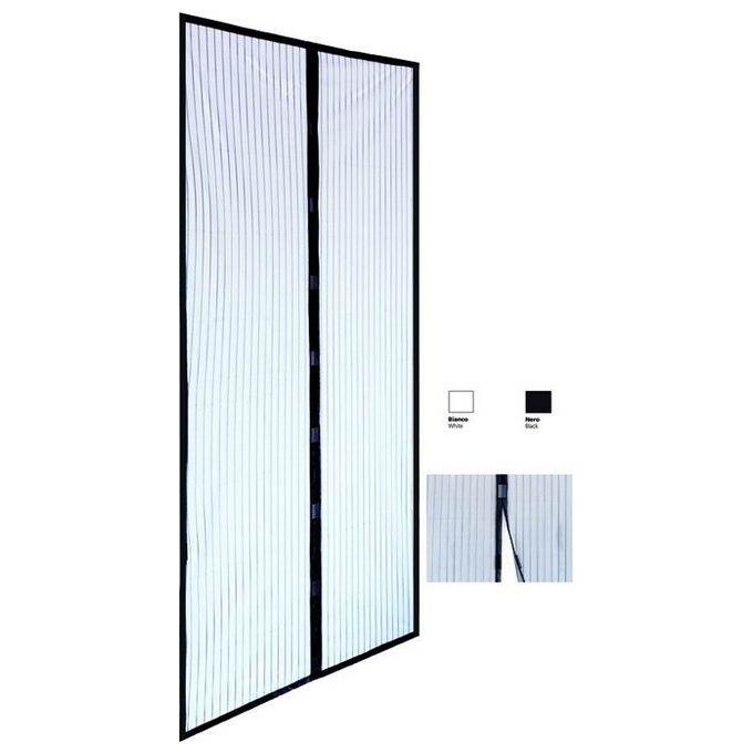 Zanzariere a Strisce Magnetic 2 Bandelle Bianca cm.100x220
