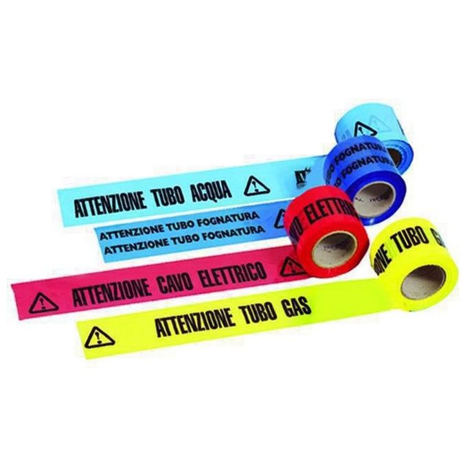 Nastro Segnaletico Da Interro Rosso-Corrente 200 Mt H.mm. 100