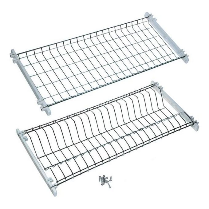 Scolapiatti Acciaio Inox 18-8 2 Piani per Pensili 56 cm