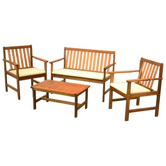 Set Arredo Giardino Vigor Mod. Enea In Legno 4 Pezzi