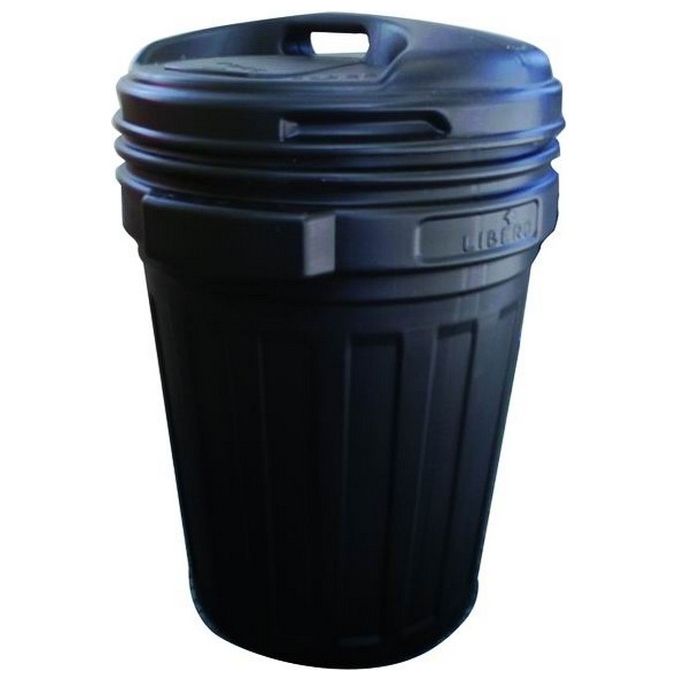 Bidoni Immondizia Hdpe Nero Coperchio Vite Lt. 70