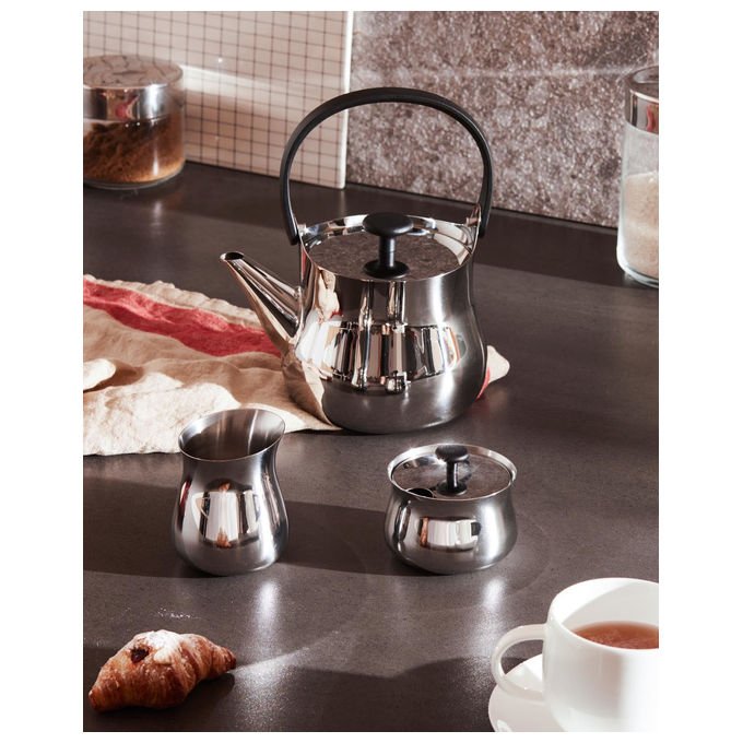 Alessi NF01 Bollitore Teiera Acciaio Inossidabile 18-10 Adatto per Induzione con Filtro per Foglie di Te' colore Argentato