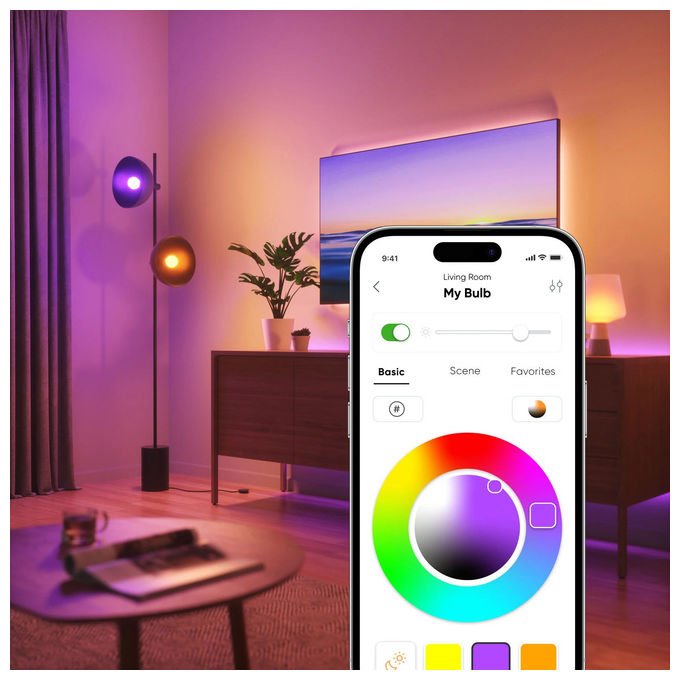 Nanoleaf NF080B02-3A19B Lampadina intelligente Wi-Fi Bluetooth Matter 8.5 W 2700K-6500K 16M colori colore Bianco