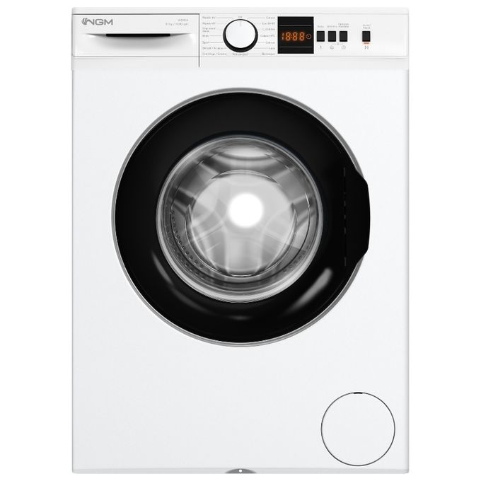 NGM W810A – Lavatrice a Carica Frontale 8 kg, 1000 rpm, Classe Energetica A, Motore Inverter con Programmi Rapidi e Funzione Anti-Allergy (85×60×53 cm), Colore Bianco