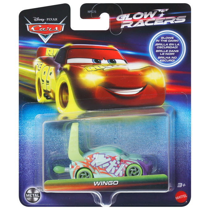 Disney Cars GLOW RACERS Veicolo in metallo pressofuso 1:55 con fiamme che si illumina al buio colore Assortito