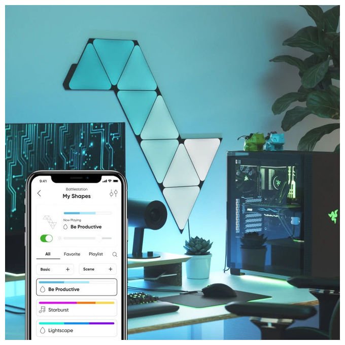 Nanoleaf NL47-0102TW-9PK Pannello intelligente Wi-Fi 9 pz colore Ultra Black