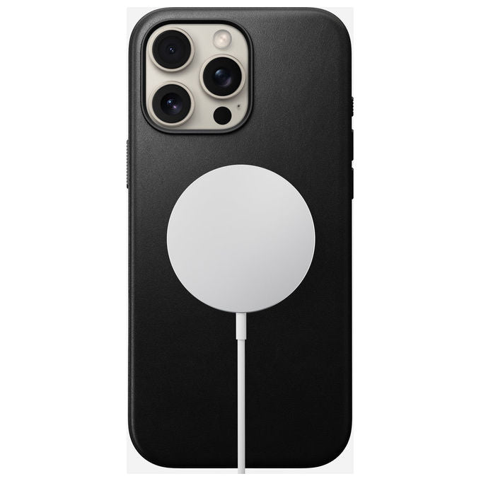 Nomad NM01693185 Custodia Cover per iPhone 16 Pro Max Compatibile con MagSafe Resistente alle Cadute Fino a 2,4 m in Pelle e Alluminio colore Nero