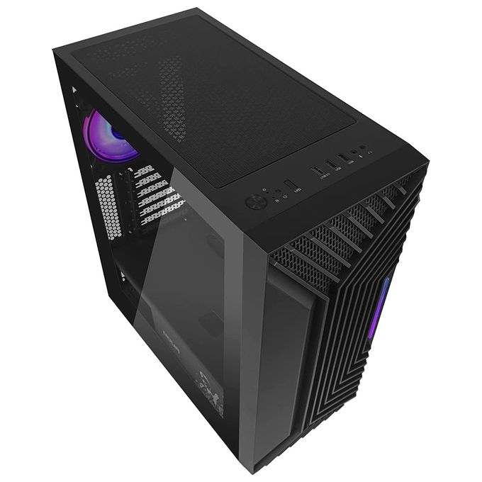 Noua Ne-o F18 Nero Caso ATX per PC Gaming con Supporto E-ATX Ventola PWM ARGB e Pannello Laterale in Vetro Temperato