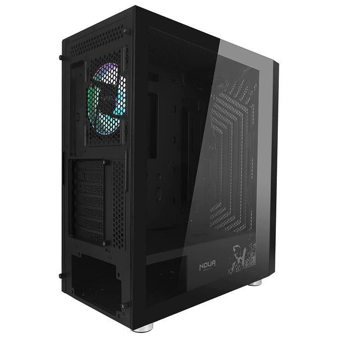 Noua Ne-o F18 Nero Caso ATX per PC Gaming con Supporto E-ATX Ventola PWM ARGB e Pannello Laterale in Vetro Temperato