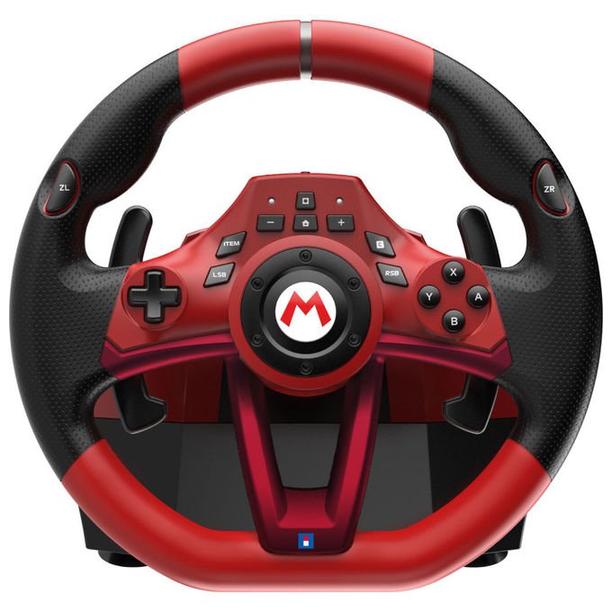 Hori NSX-123E Mario Kart Racing Wheel Pro Deluxe Volante da Corsa con Pedali Compatibile Nintendo Switch 2 Switch OLED PC Regolazione Dead Zone 7 Livelli Sensibilita' Angolo Sterzata 180° 270° colore Multicolore
