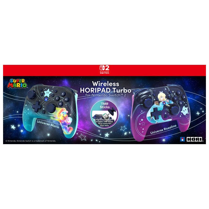 HORI controller wireless Nintendo Switch 2 Horipad Turbo Universe Rosalina licenza ufficiale stick TMR pulsanti programmabili