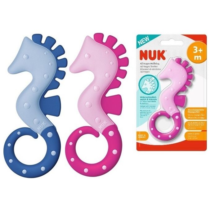 NUK All Stages – Massaggiagengive Ippocampo 3+ mesi con Superficie a Doppia Consistenza e Design Ergonomico