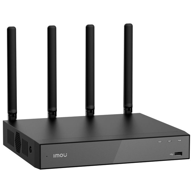Imou NVR-N118W-8A0E Videoregistratore di Rete NVR 18 Canali Wi-Fi 6 Dual Band 4K H.265 Audio Bidirezionale HDMI VGA colore Nero