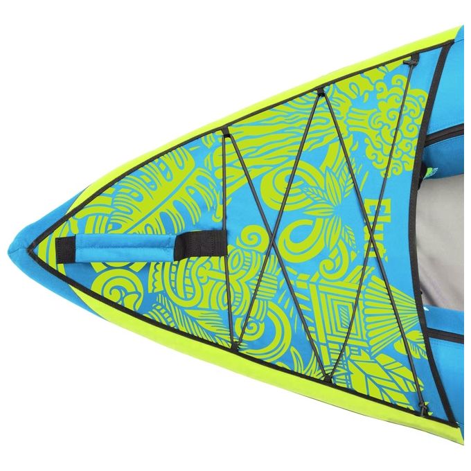 Nilox NXWTRKAYAK Kayak Gonfiabile 2 Posti PVC Rinforzato 3400 mm colore Blu e Lime
