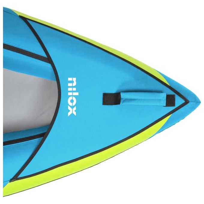 Nilox NXWTRKAYAK Kayak Gonfiabile 2 Posti PVC Rinforzato 3400 mm colore Blu e Lime
