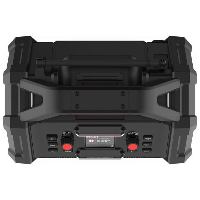 Perfectpro OCT-18V ROCKTAGON Radio da Cantiere Digitale DAB+ FM 30 W Bluetooth 5.2 USB IP65 colore Nero Rosso