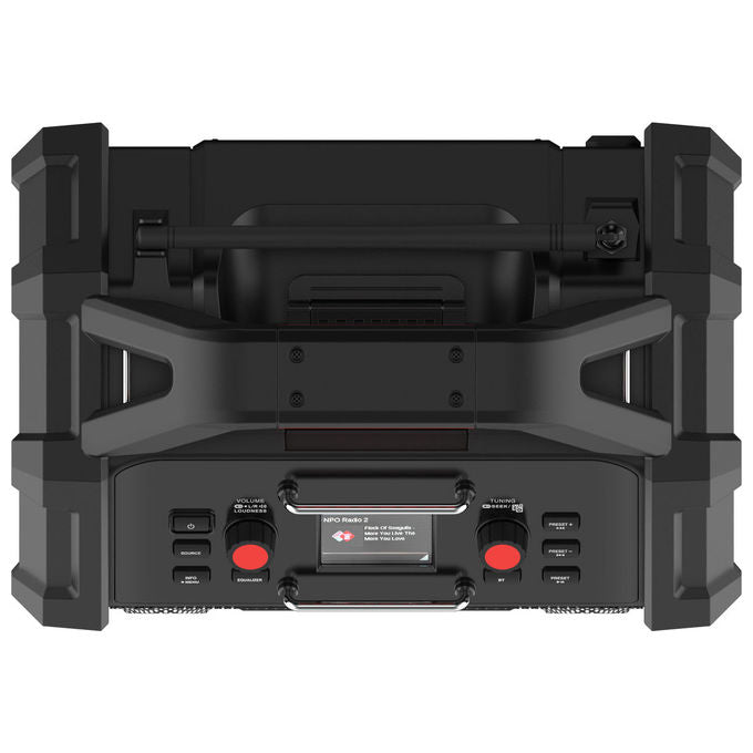 Perfectpro OCT-18V ROCKTAGON Radio da Cantiere Digitale DAB+ FM 30 W Bluetooth 5.2 USB IP65 colore Nero Rosso
