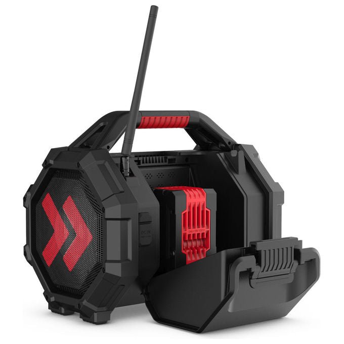 Perfectpro OCT-18V ROCKTAGON Radio da Cantiere Digitale DAB+ FM 30 W Bluetooth 5.2 USB IP65 colore Nero Rosso