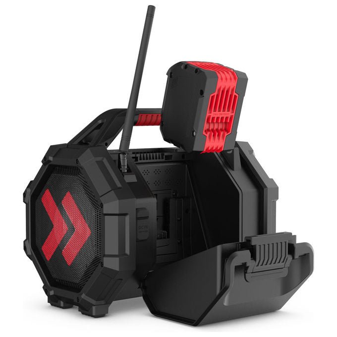Perfectpro OCT-18V ROCKTAGON Radio da Cantiere Digitale DAB+ FM 30 W Bluetooth 5.2 USB IP65 colore Nero Rosso