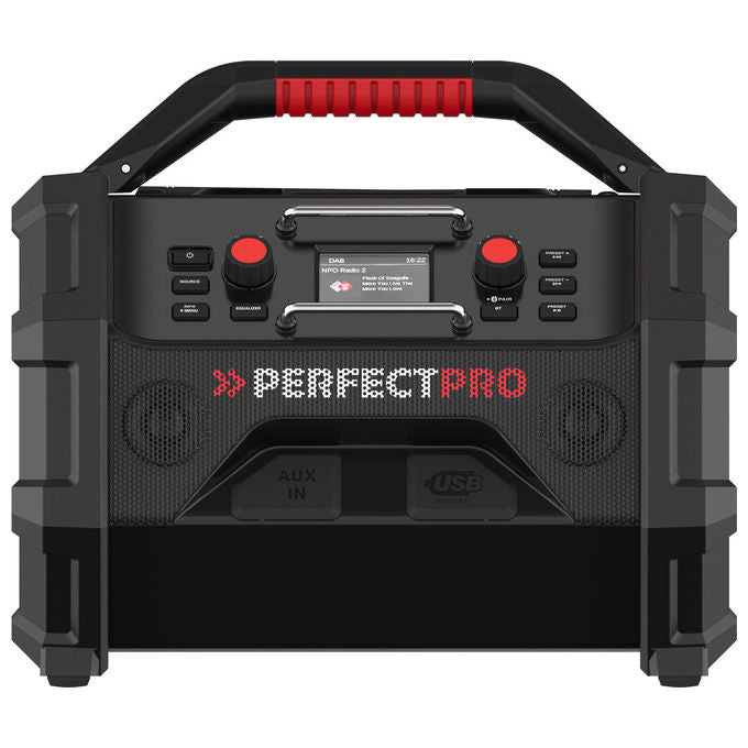 Perfectpro OCT-18V ROCKTAGON Radio da Cantiere Digitale DAB+ FM 30 W Bluetooth 5.2 USB IP65 colore Nero Rosso
