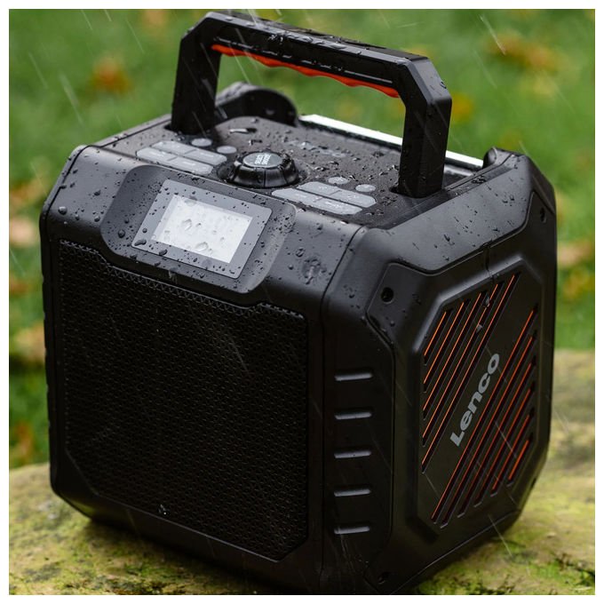 Lenco ODR-160GY Radio Portatile DAB+ FM Bluetooth 5.2 Potenza 35 W IPX5 colore Nero Arancione
