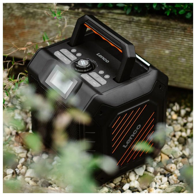 Lenco ODR-160GY Radio Portatile DAB+ FM Bluetooth 5.2 Potenza 35 W IPX5 colore Nero Arancione