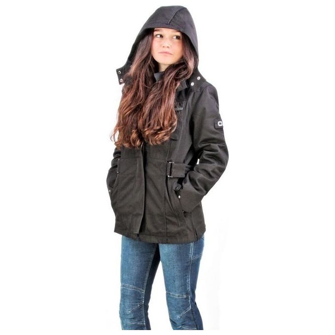 OJ Giacca Horizon Lady Impermeabile 4 Stagioni Taglia XL Nero con Cappuccio Staccabile e Protezioni CE