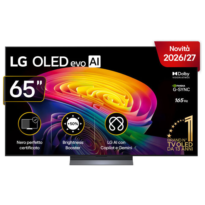 LG OLED65C65LA AI C6 TV OLED 4K Ultra HD 165 Hz webOS 26 HDR10 VRR G-Sync FreeSync Premium colore Charcoal Black