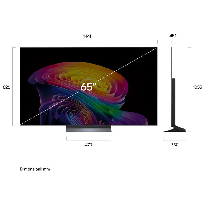 LG OLED65C65LA AI C6 TV OLED 4K Ultra HD 165 Hz webOS 26 HDR10 VRR G-Sync FreeSync Premium colore Charcoal Black