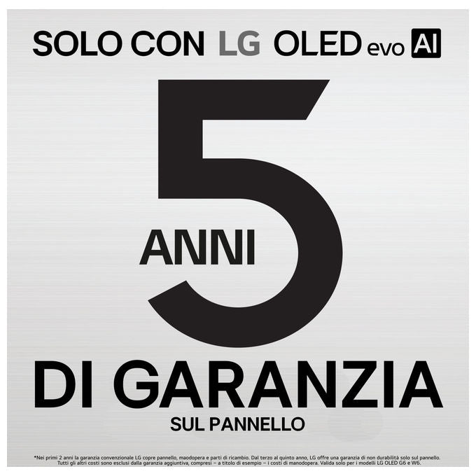 LG OLED65G64LW Serie G6 Smart TV OLED evo 65'' 4K 120Hz Dolby Vision Wi-Fi 6E G-Sync webOS 26 colore Argento