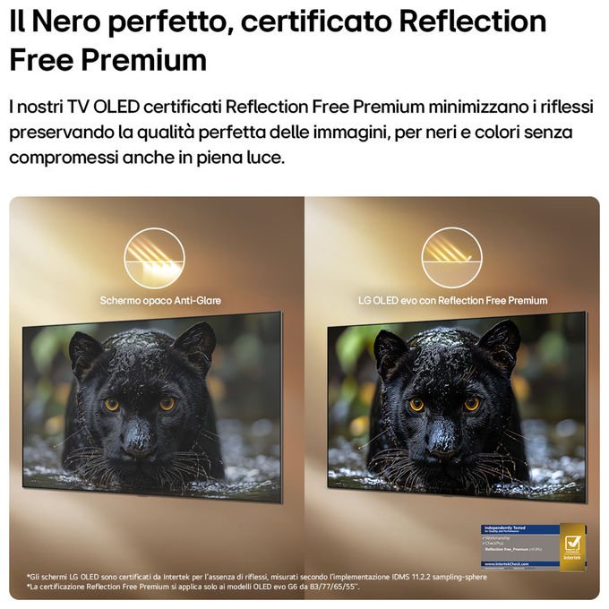 LG OLED65G64LW Serie G6 Smart TV OLED evo 65'' 4K 120Hz Dolby Vision Wi-Fi 6E G-Sync webOS 26 colore Argento
