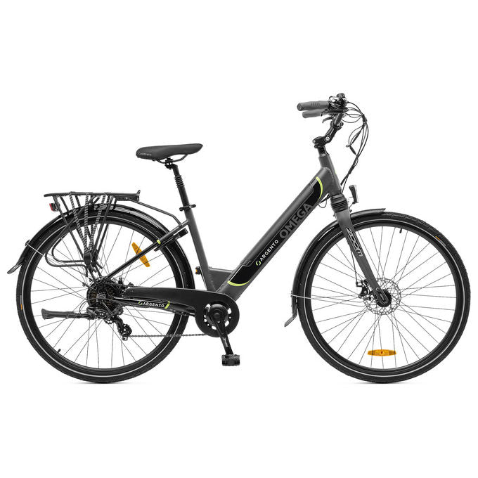 Argento e-Mobility AR-BI-220013 Omega Bici Elettrica City 250 W 36V 10.4Ah Autonomia 70 km colore Nero