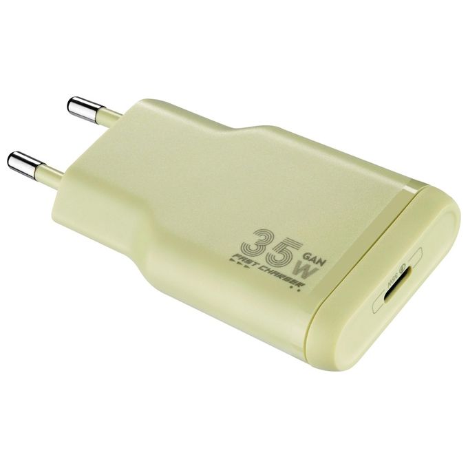 Tucano MA-ONEPOWKIT-Y Caricabatterie GaN 35W con Cavo USB-C 60W 2 m colore Citrus