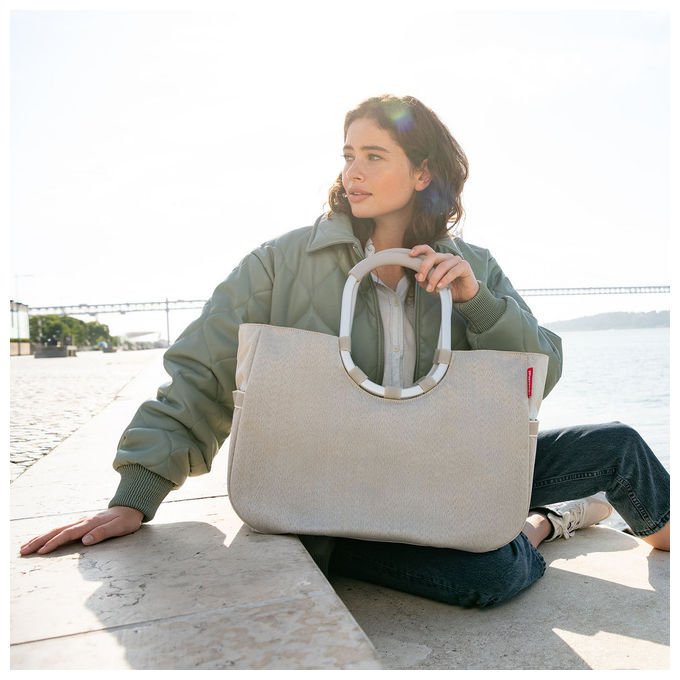 Reisenthel OR6049 loopshopper L Borsa tote 25 L due manici imbottiti materiale in PET riciclato colore Sabbia
