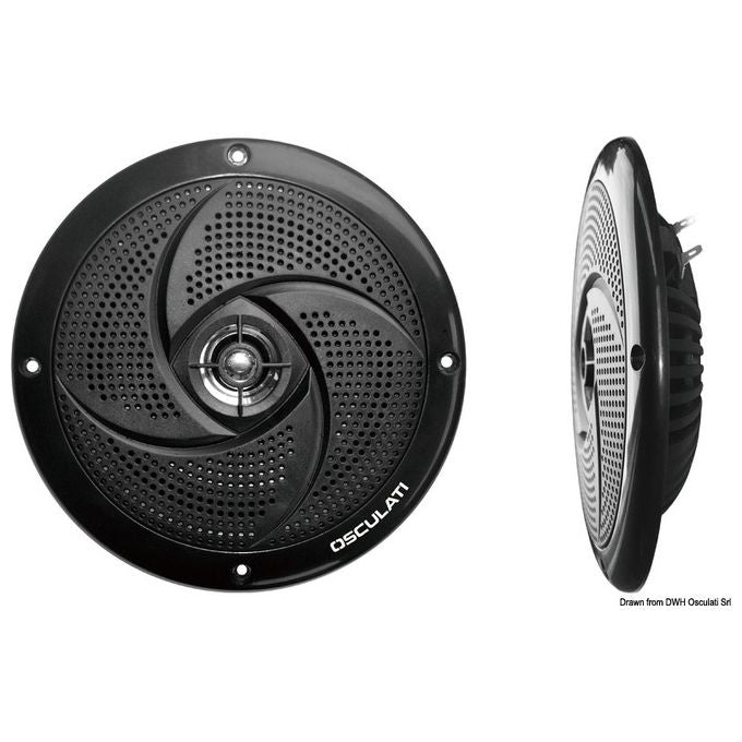 Osculati Casse stereo ultra piatte doppio cono nere 4''