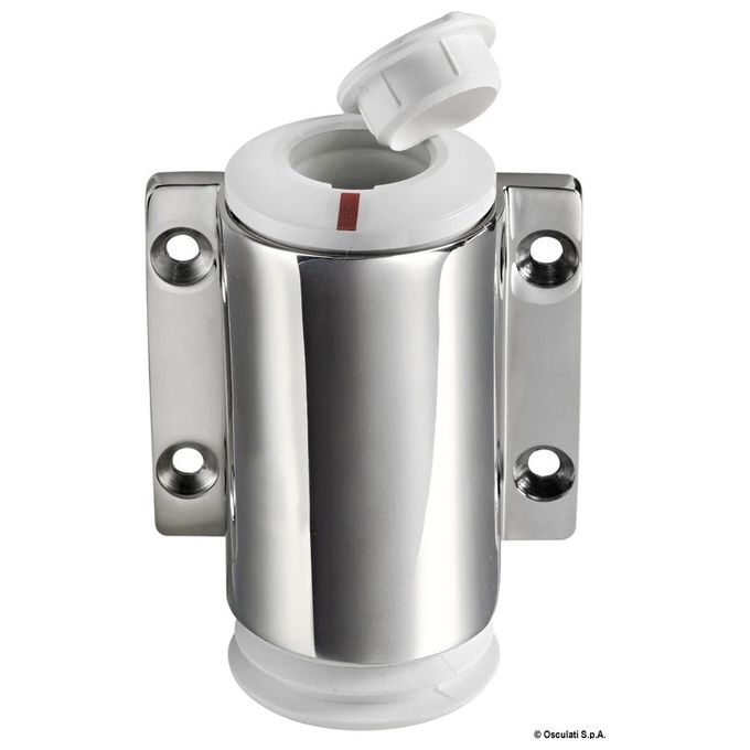 Osculati Basetta a parete inox cappuccio bianco 2 contatti