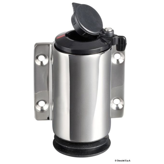 Osculati Basetta a parete inox cappuccio nero 2 contatti