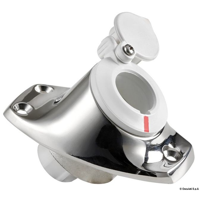 Osculati Basetta angolata a incasso inox cappuccio bianco