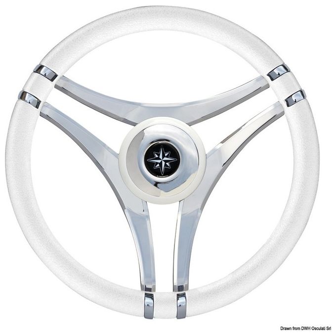 Osculati Volante IMPACT bianco diametro 350 mm con razze acciaio
