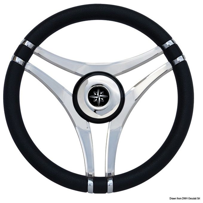 Osculati Volante IMPACT nero diametro 350 mm con razze acciaio