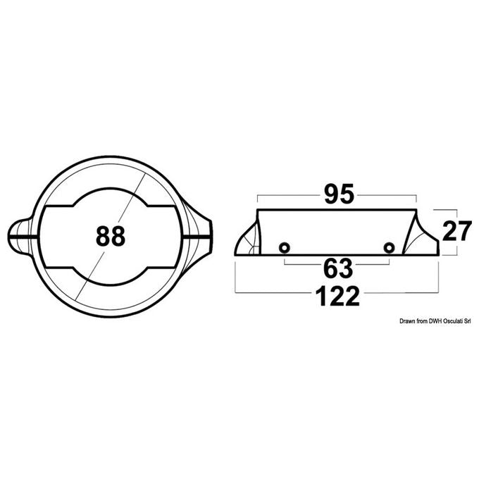 Osculati Collare Volvo Penta a due pezzi magnesio con viti