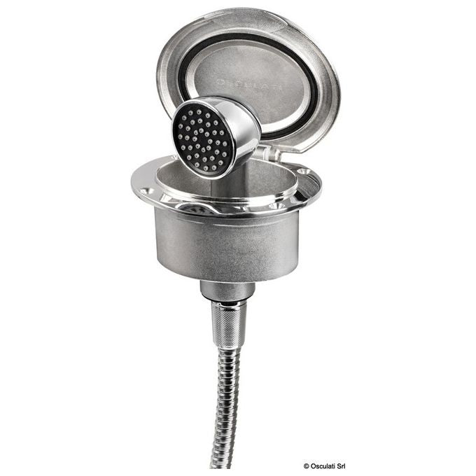 Osculati Box Elissa inox con doccia Keji tubo Nylon 2,5 m
