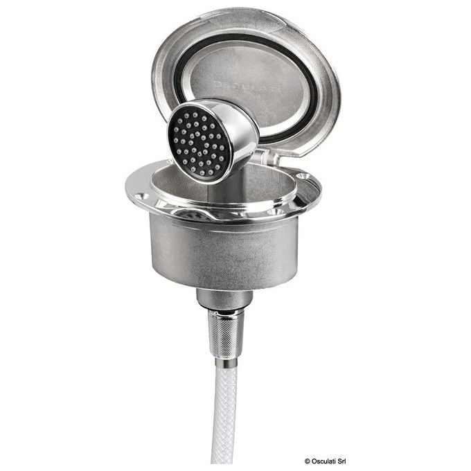 Osculati Box Elissa inox con doccia Keji tubo PVC 2,5 m
