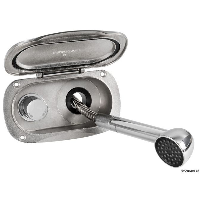 Osculati Box doccia Elissa inox-doccia Keji tubo inox 2,5m