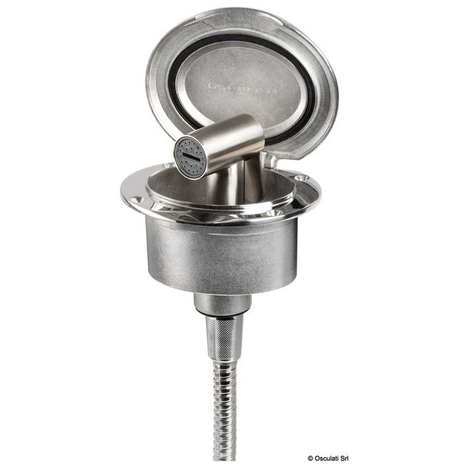Osculati Box Elissa inox con doccia Tiger tubo Inox 2,5 m