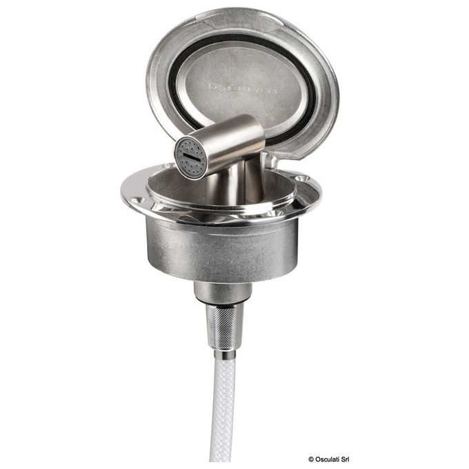 Osculati Box Elissa inox con doccia Tiger tubo PVC 2,5 m