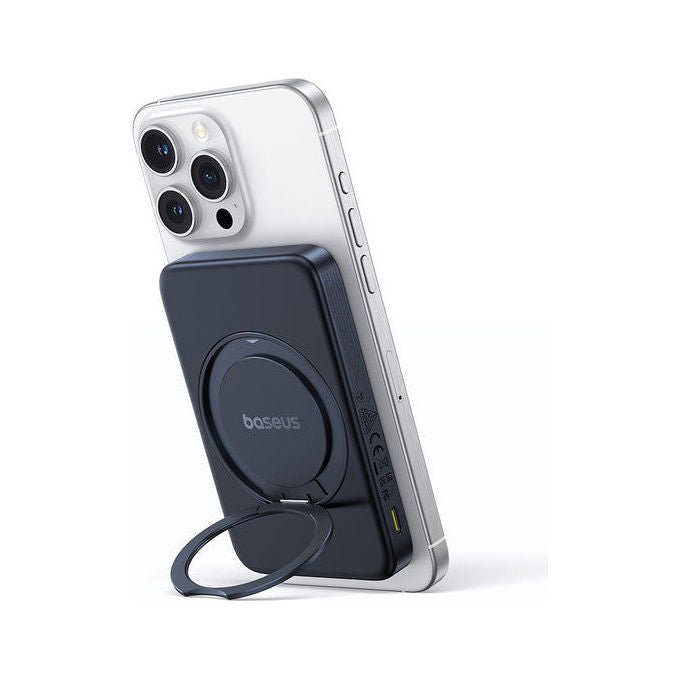 Baseus P10076802123-00 PicoGo Qi2 Power Bank Magnetico 5000mAh 20W USB-C con Supporto Rotante colore Nero