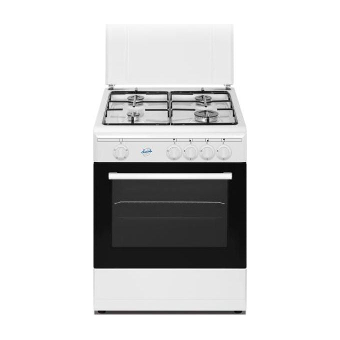 Ducati SD664WGE – Cucina a Gas con Forno a Gas, Larghezza 60 cm, Forno 59 L, Classe Energetica A, 4 Fuochi, Accensione Elettrica e Grill Integrato, Colore Bianco