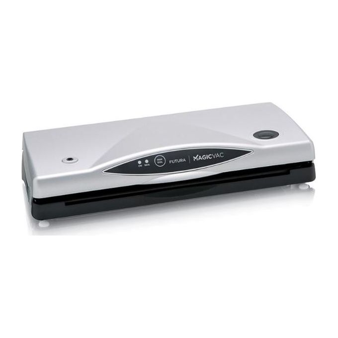 Magic Vac Futura Macchina Sottovuoto Alimenti Multifunzione Ideale per Sacchetti Sottovuoto e Contenitori con Kit Sottovuoto Alimenti Tecnologia Brevettata Made in Italy Silver-Nera Single